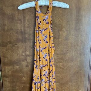 Floral Orange Sleeveless Dress NWOT
